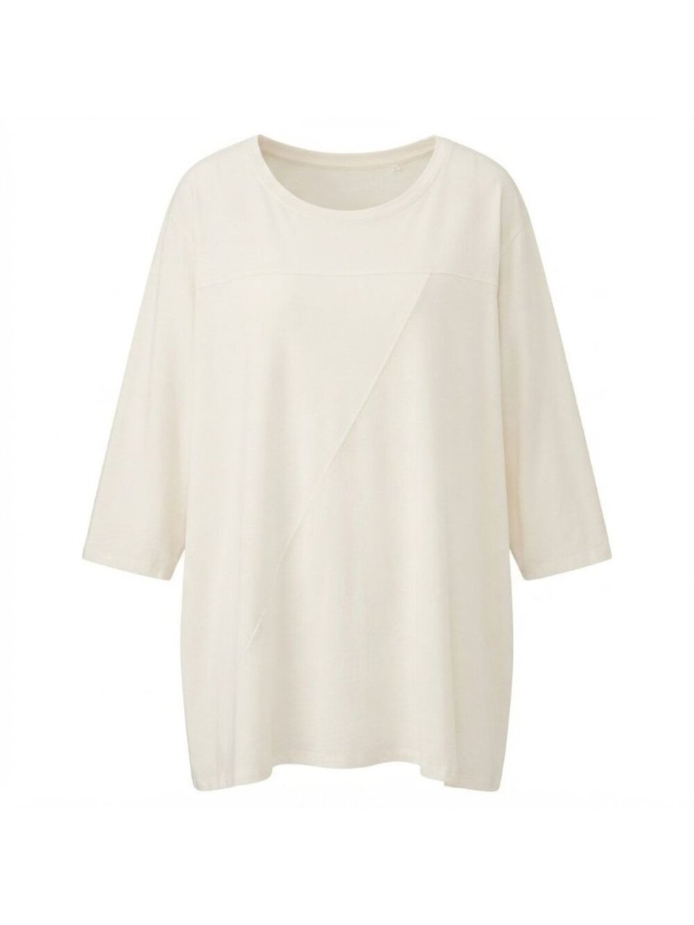 AnyBody Cozy Knit Asymmetrical Top Sz 3X Cream Long Sleeve Pullover A381285